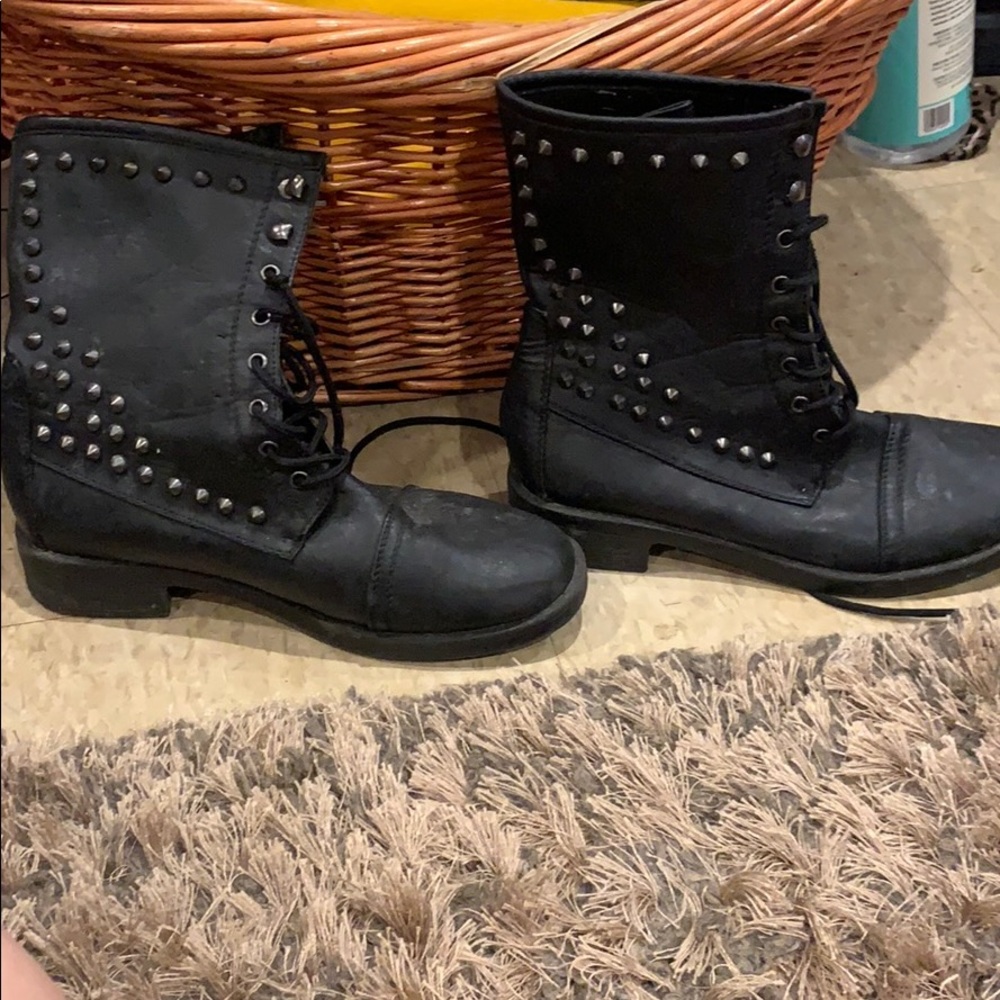 Studded combat boots